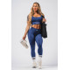 NEBBIA : ЛЕГІНСИ Push-Up Leggings with Shaping Lines FLOW SEAMLESS 497 "Blue"