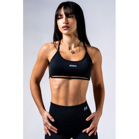 NEBBIA :ТОП Open-Back Sports Bra POWER 890 "Black"