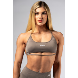 NEBBIA :ТОП Open-Back Sports Bra POWER 890 "Light Brown"