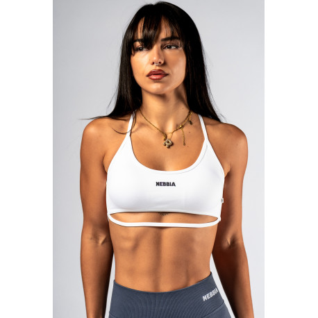NEBBIA :ТОП Open-Back Sports Bra POWER 890 "White"