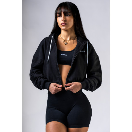 NEBBIA : КОФТА Relaxed Zip Hoodie POWER 895 "Black