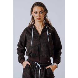 NEBBIA : КОФТА Relaxed Zip Hoodie POWER 895 "Dark Brown Camo