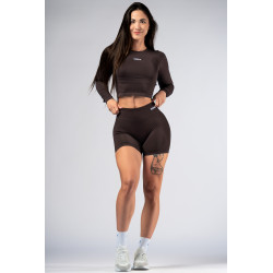 NEBBIA : ШОРТЫ High-Waist Push-Up Shorts POWER 893 "Dark Brown"