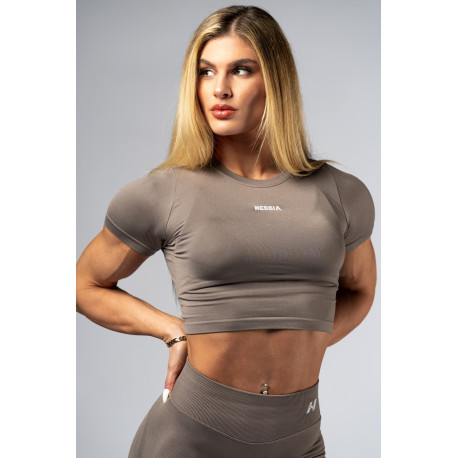 NEBBIA :ТОП Open-Back Sports Bra POWER 891 "Light Brown"