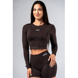 NEBBIA : ТОП Seamless Long-Sleeve Top POWER 892 "Dark Brown"