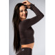 NEBBIA : ТОП Seamless Long-Sleeve Top POWER 892 "Dark Brown"