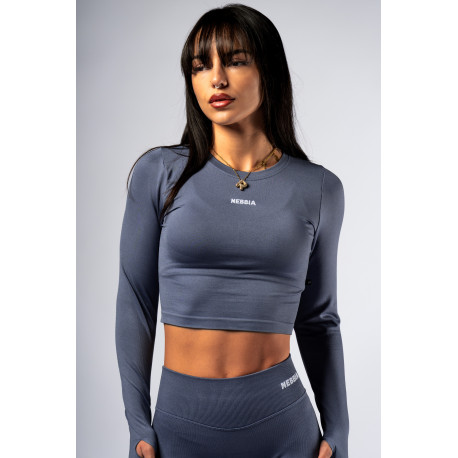 NEBBIA : ТОП Seamless Long-Sleeve Top POWER 892 "Grey"
