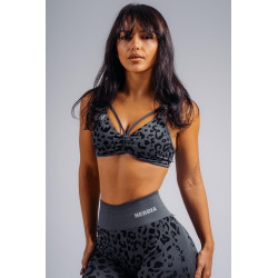 NEBBIA : ТОП Medium Support Leopard Sports Bra PRIMAL 854 "Black Leopard"