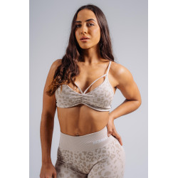 NEBBIA : ТОП Medium Support Leopard Sports Bra PRIMAL 854 "Cream Leopard"