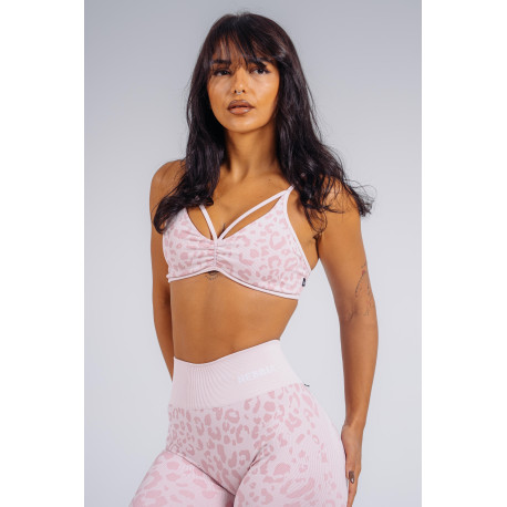 NEBBIA : ТОП Medium Support Leopard Sports Bra PRIMAL 854 "Pink Leopard"